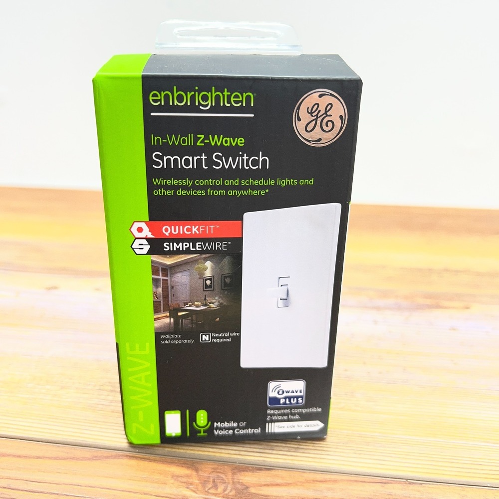 GE Enbrighten In-Wall Z-Wave Smart Switch QuickFit SimpleWire 46202 White NEW